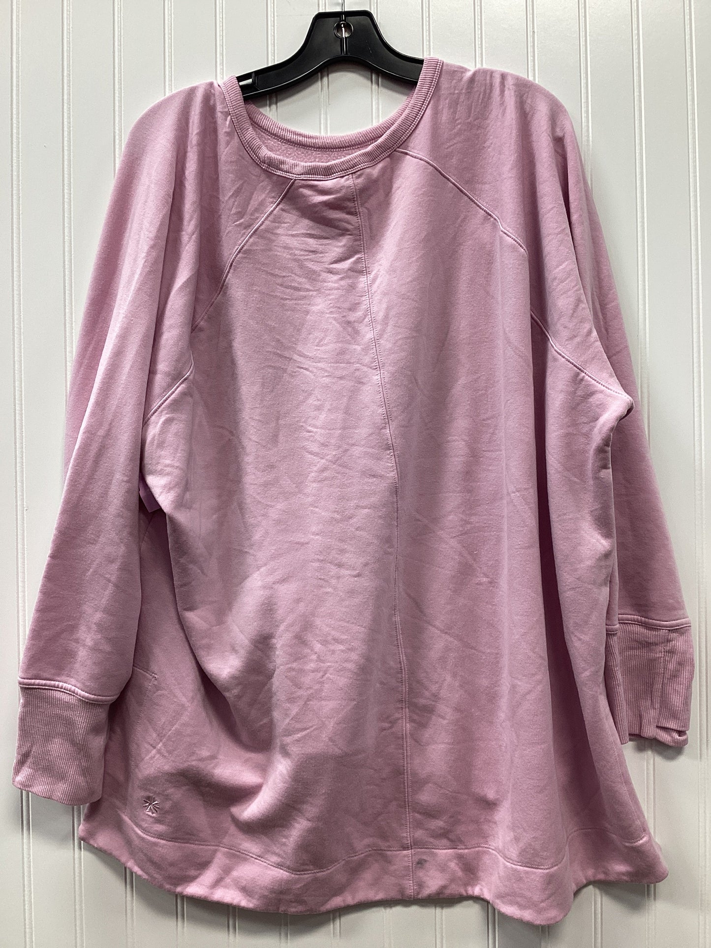 Athletic Top Ls Crewneck By Athleta In Pink, Size:2X