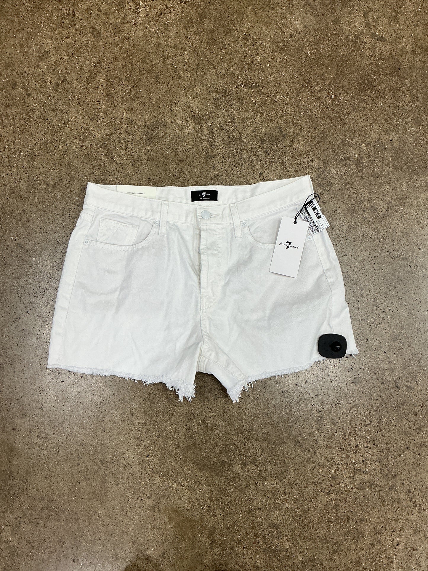 Shorts By 7 For All Mankind In White Denim, Size:6