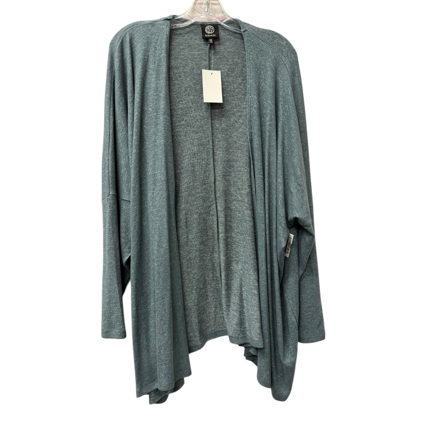 Cardigan By Bobeau In Blue, Size:2X
