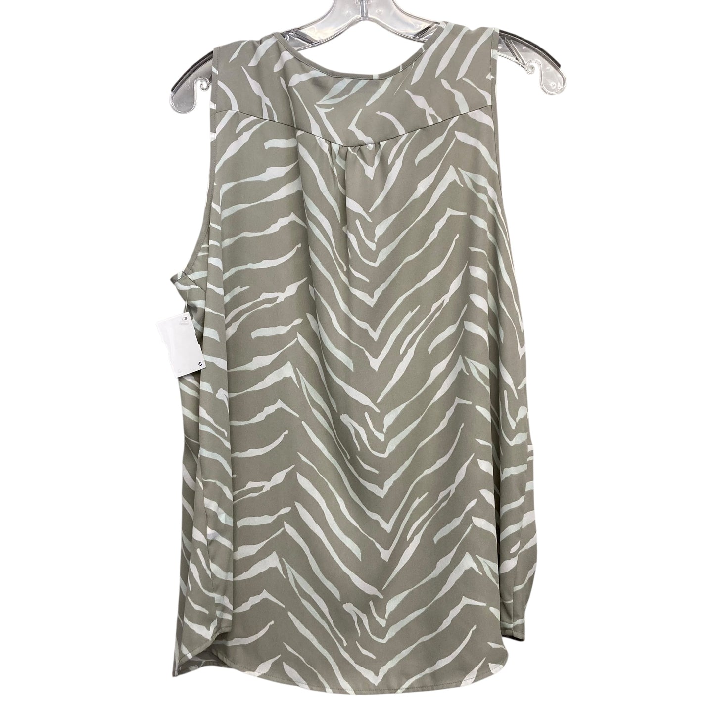 Top Sleeveless By Apt 9 In Green & White, Size:L