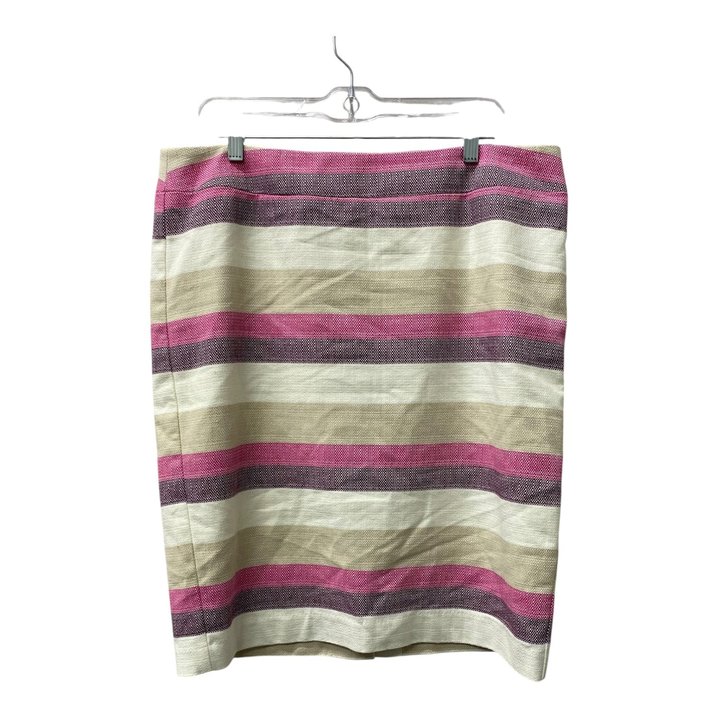 Skirt Mini & Short By Ann Taylor In Cream & Pink, Size:14