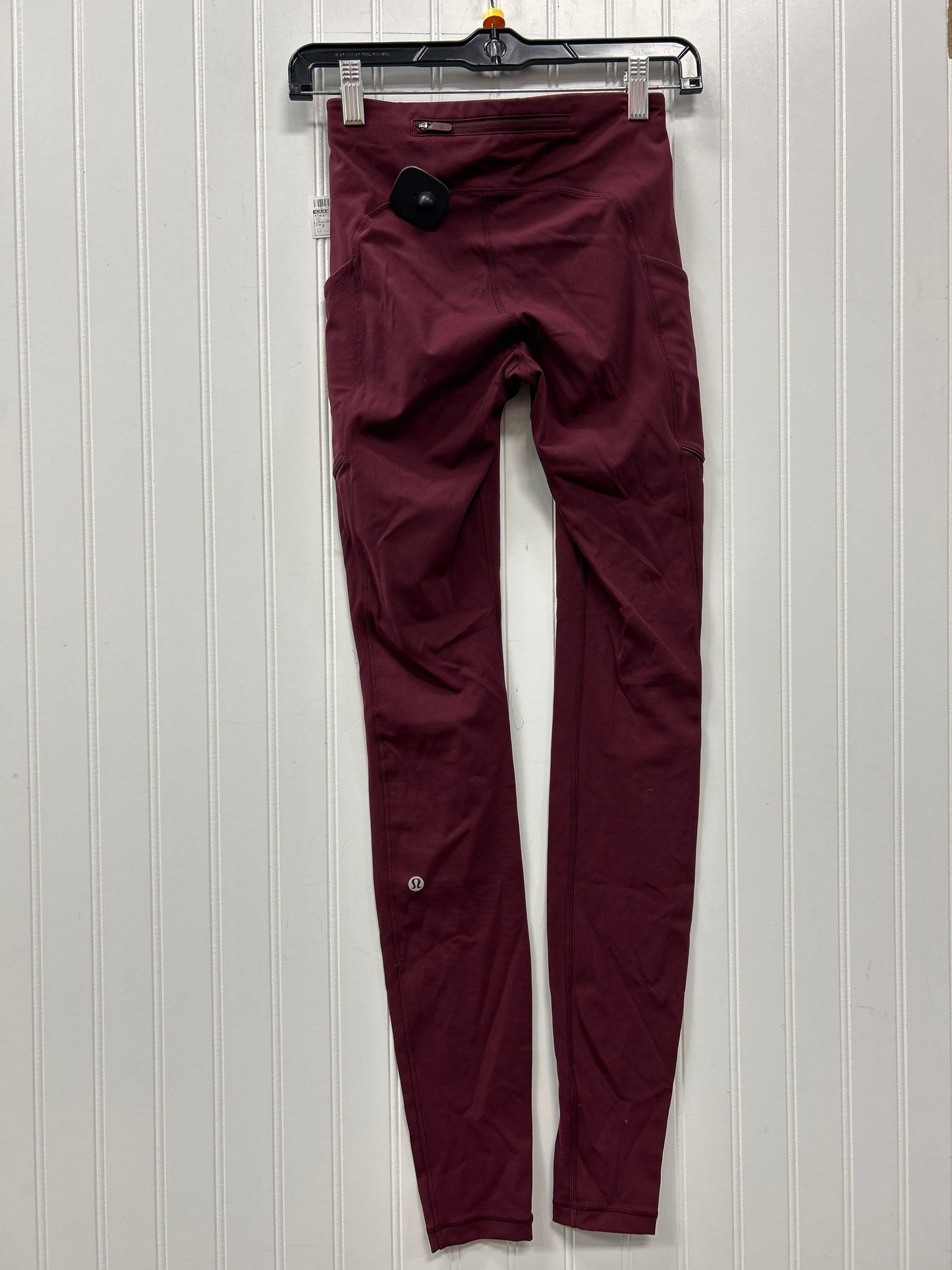 Athletic Leggings By Lululemon In Red, Size:2