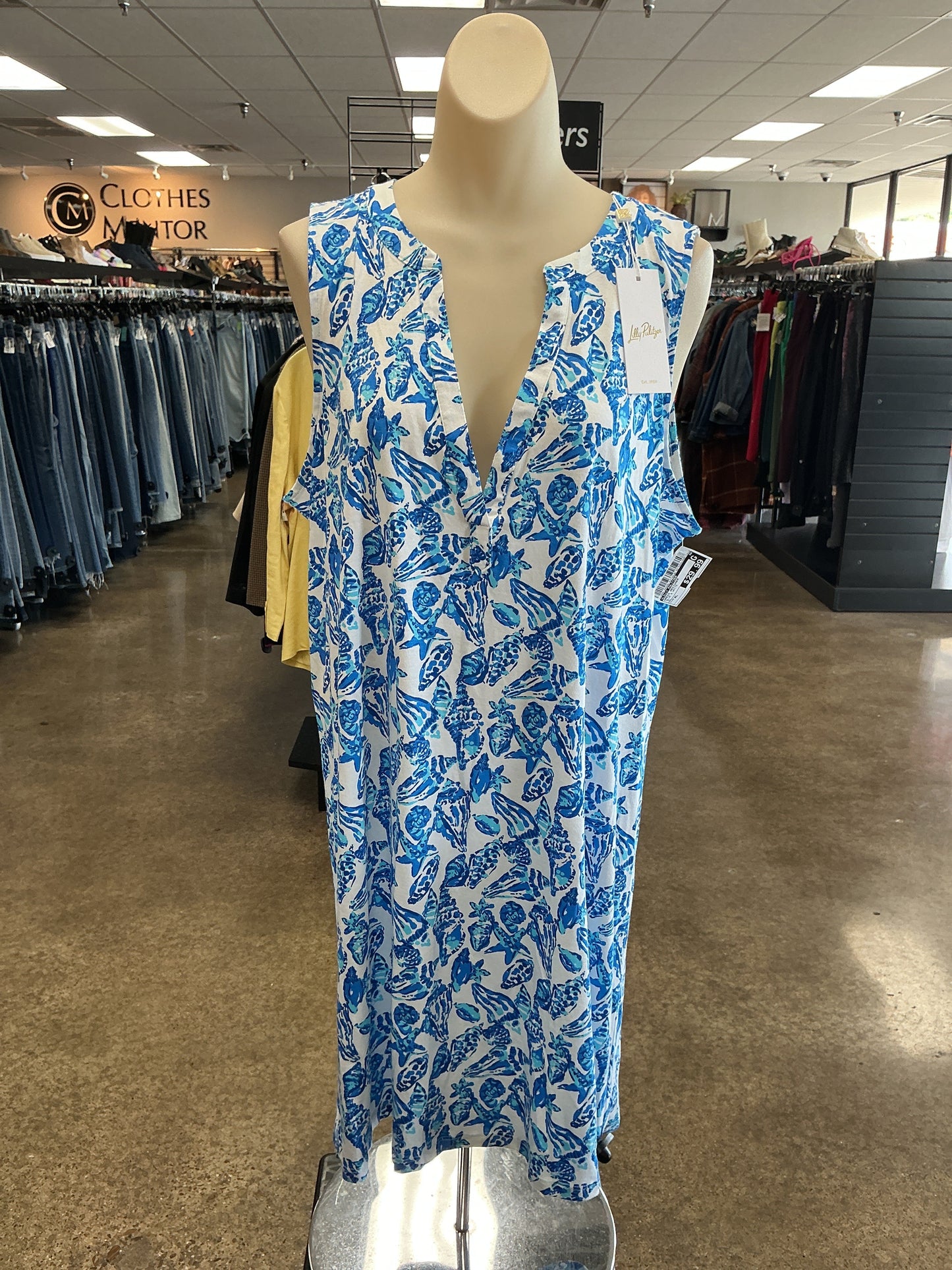 Dress Designer By Lilly Pulitzer In Blue & White, Size:Xl