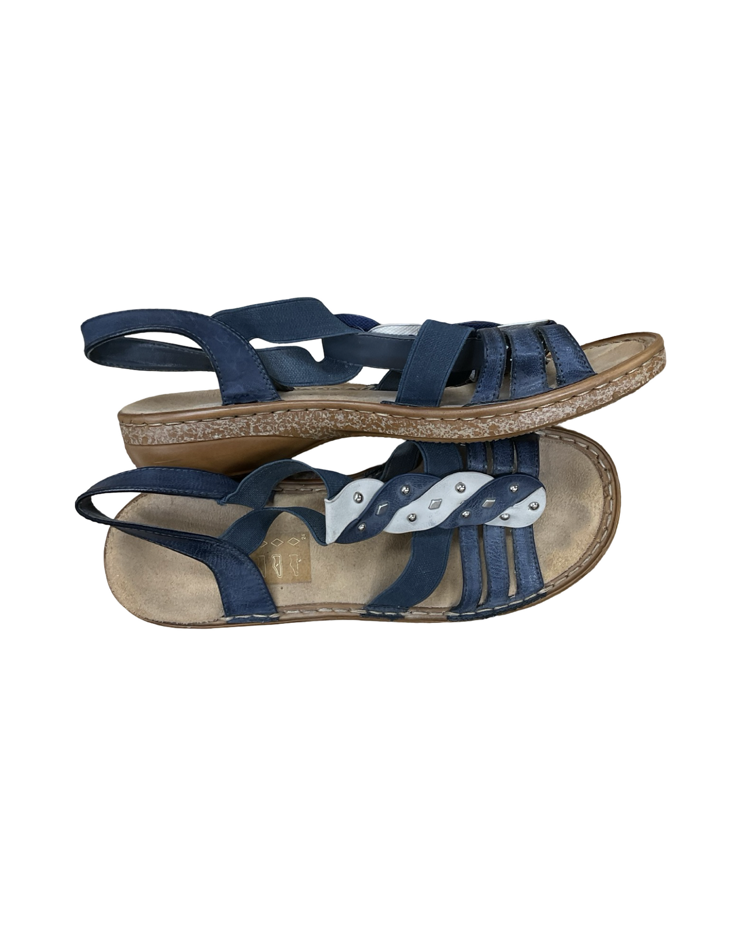 Sandals Flats By Riekers In Blue, Size:8.5