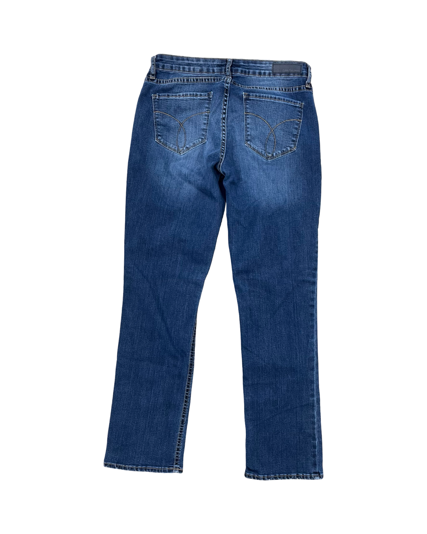 Jeans Straight By Calvin Klein In Blue Denim, Size:8