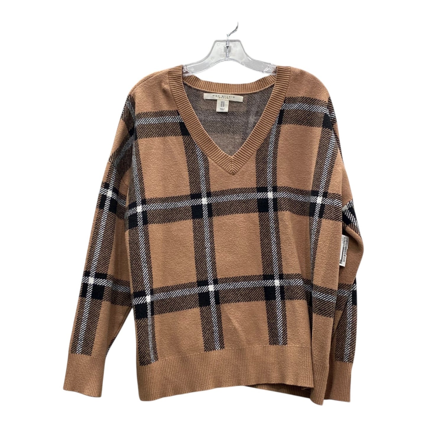 Sweater By Max Studio In Brown, Size:1X