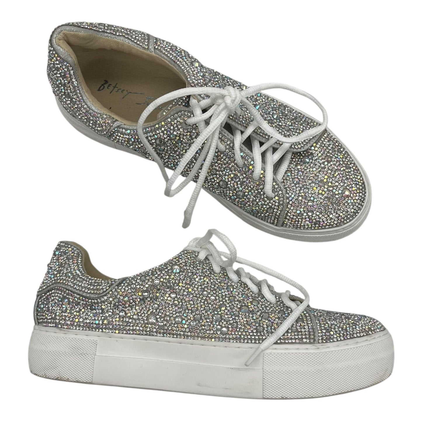 Shoes Sneakers By Betsey Johnson In Silver, Size:7.5