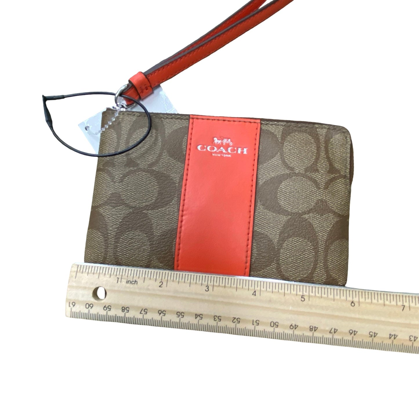 Wristlet Designer By Coach In Brown & Orange, Size:Small