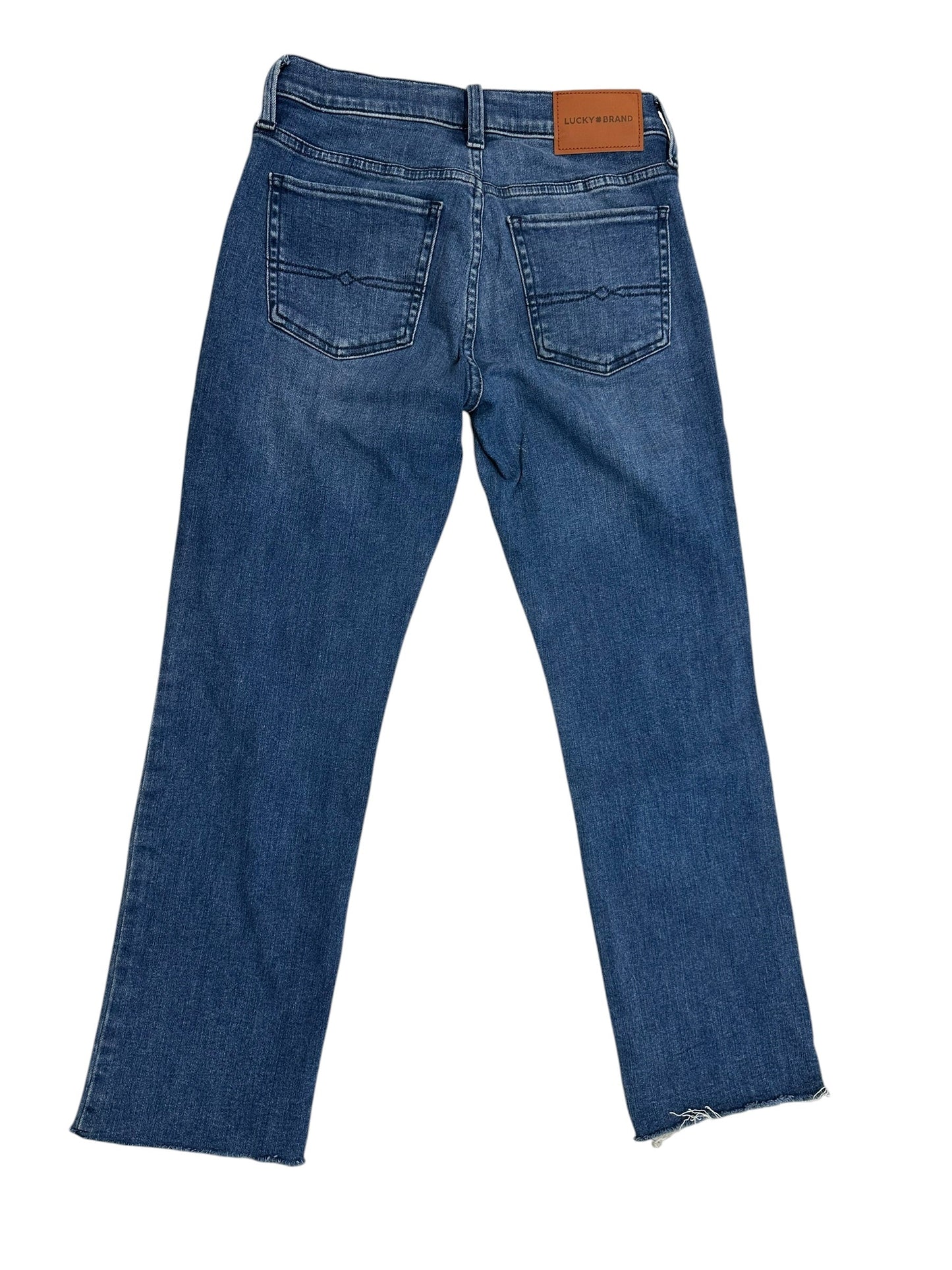 Jeans Straight By Lucky Brand In Blue Denim, Size:2