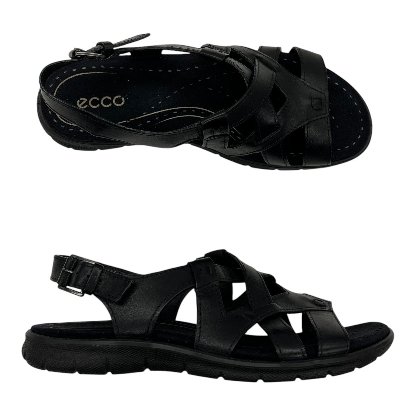 Sandals Flats By Ecco In Black, Size:6.5