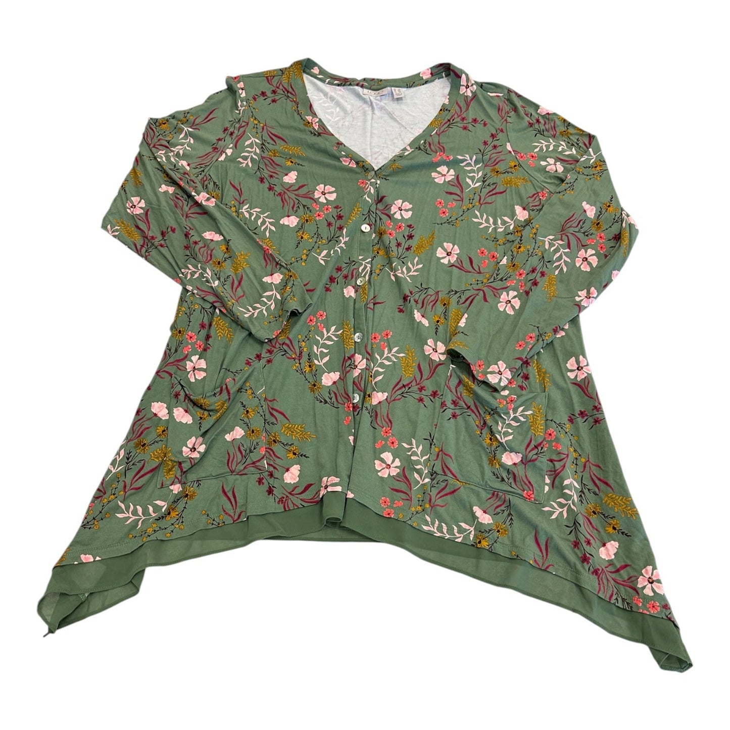 Cardigan By Logo In Floral Print, Size:2X