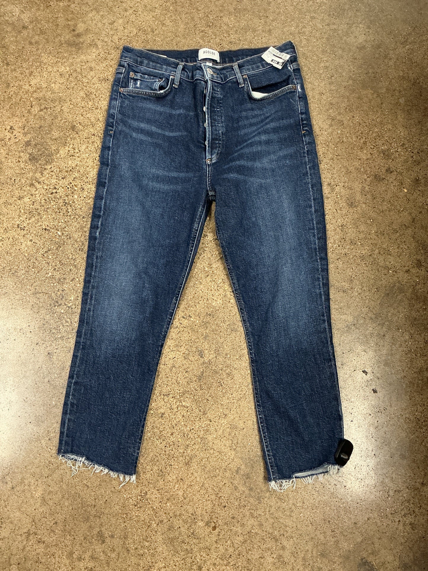 Jeans Straight By Agolde In Blue Denim, Size:10