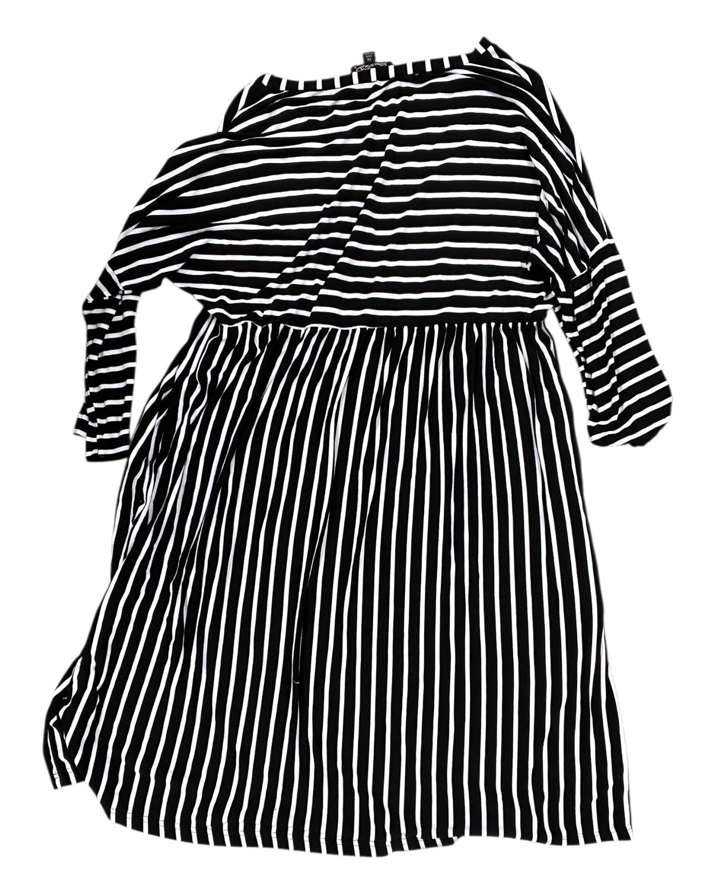 Dress Casual Midi By Suzanne Betro In Black & White, Size:1X