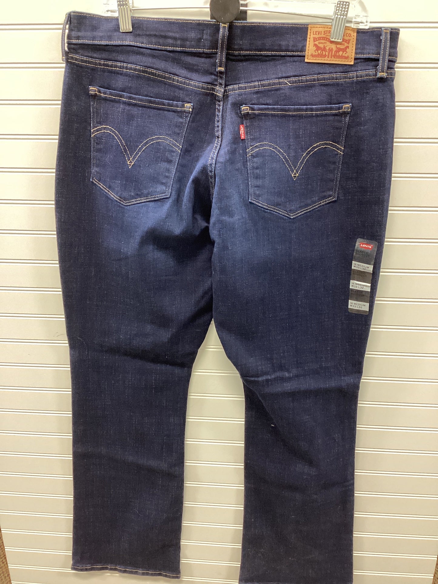 Jeans Boot Cut By Levis Signature In Blue Denim, Size:16
