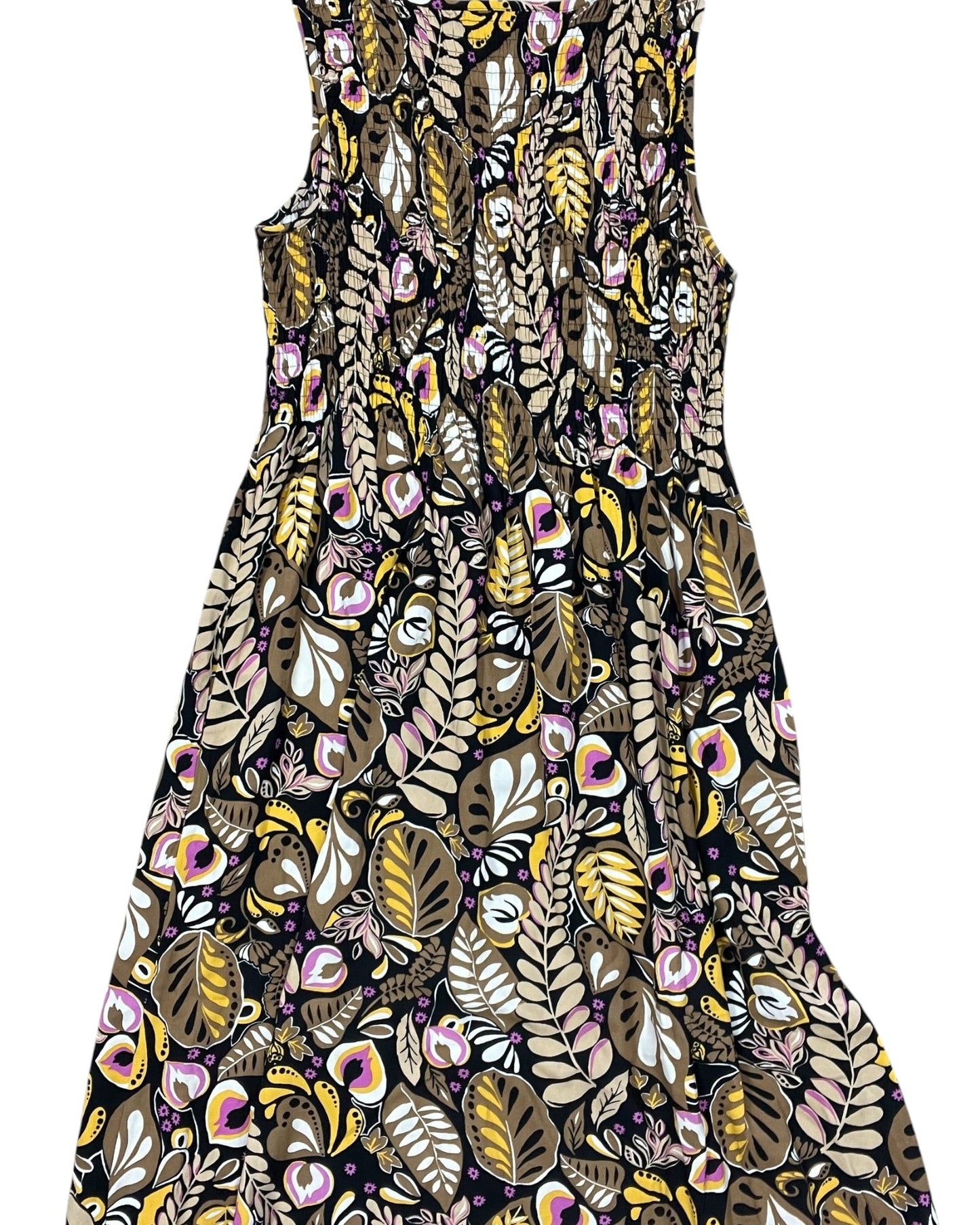 Dress Casual Midi By Croft And Barrow In Black & Brown, Size:M