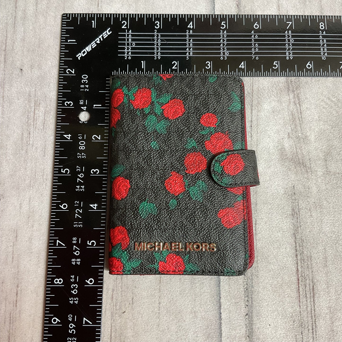 Wallet Designer By Michael Kors In Black & Red, Size:Small