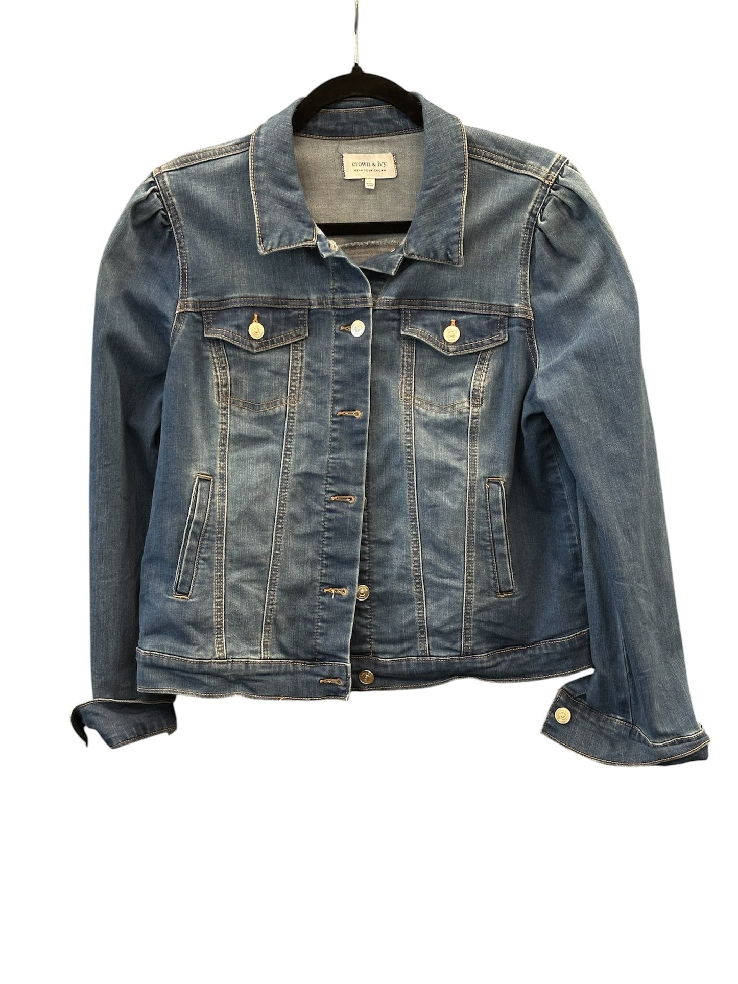 Jacket Denim By Crown And Ivy In Blue Denim, Size:L