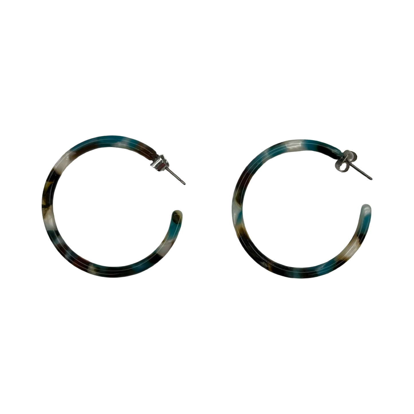 Earrings Hoop By Clothes Mentor In Teal