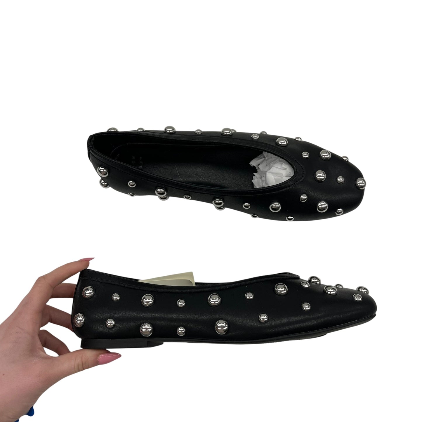 Shoes Flats By A New Day In Black & Silver, Size:9