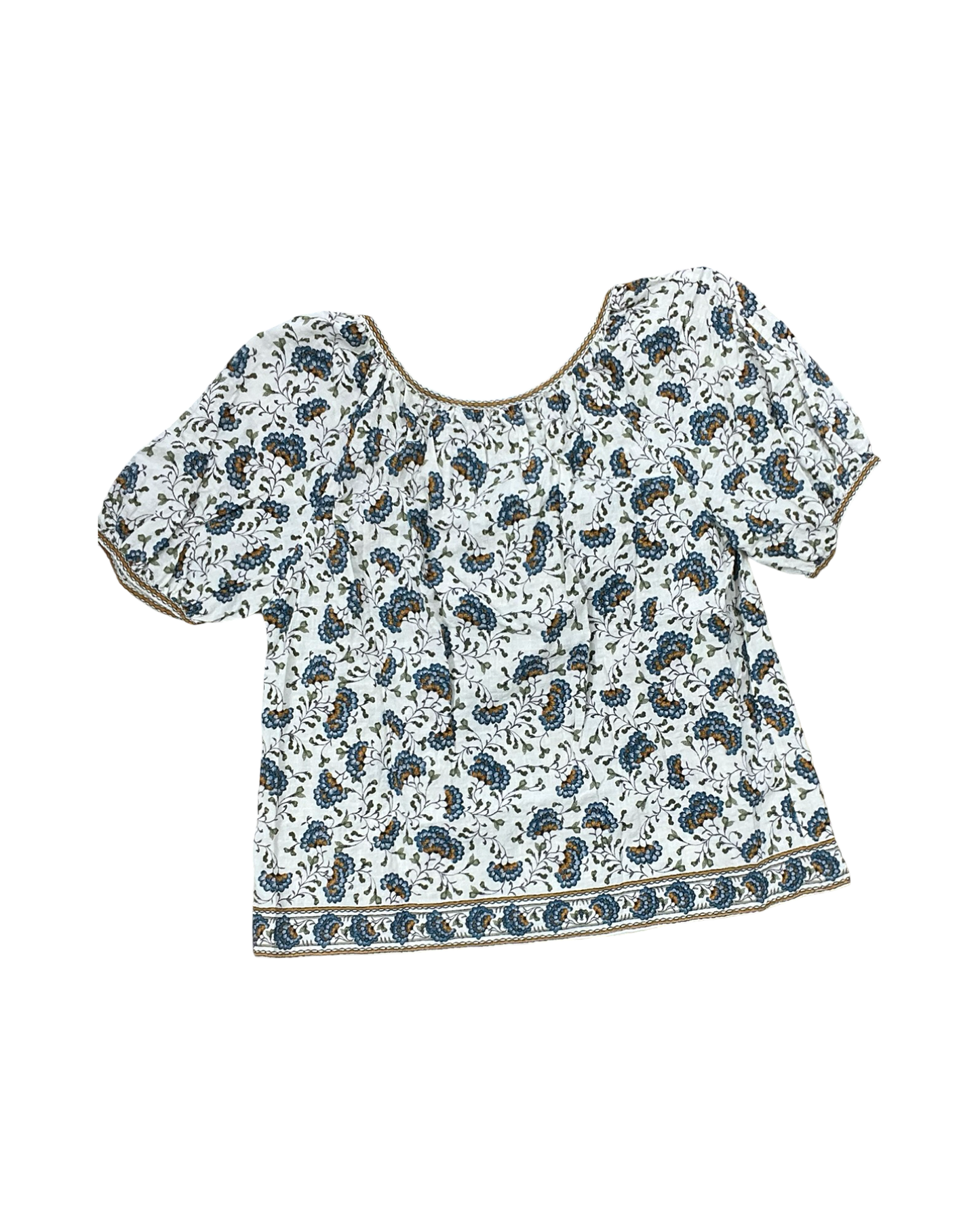 Top Ss By Max Studio In Blue & Cream, Size:S