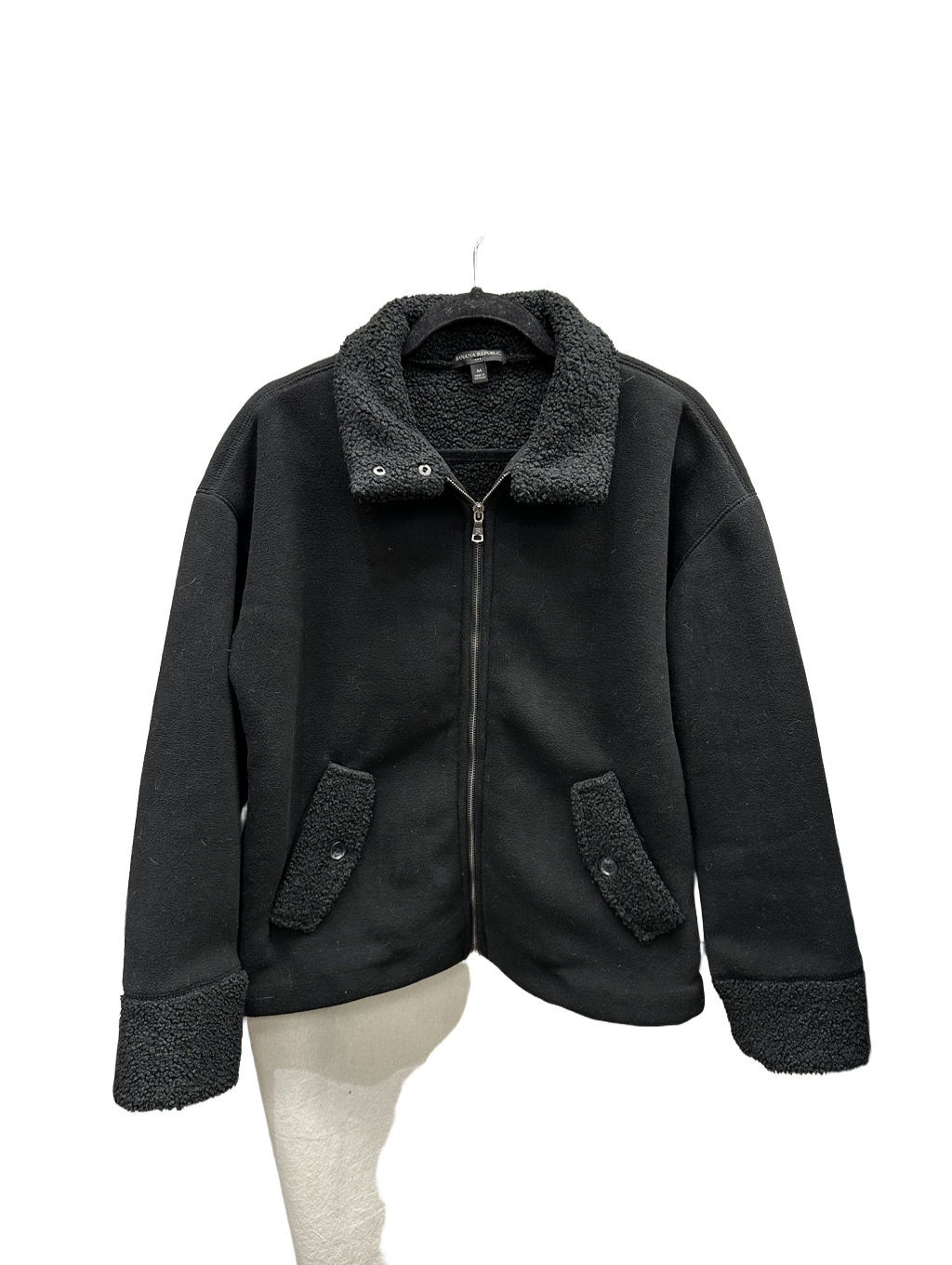 Jacket Faux Fur & Sherpa By Banana Republic Size: M