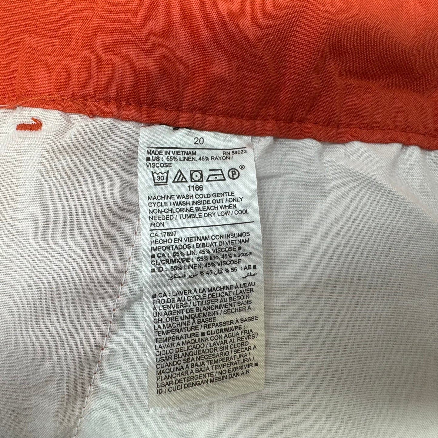 Linen Blend Shorts By Old Navy In Orange, Size: 20