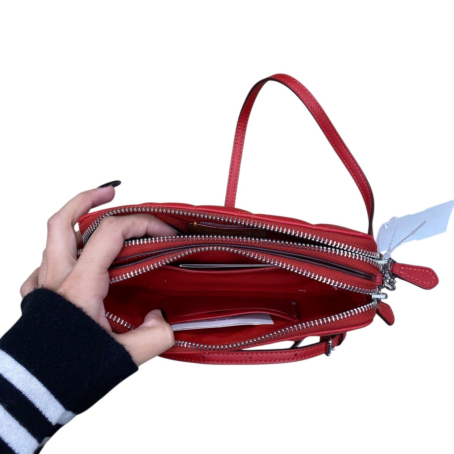 Handbag Designer By Coach In Red, Size:Small