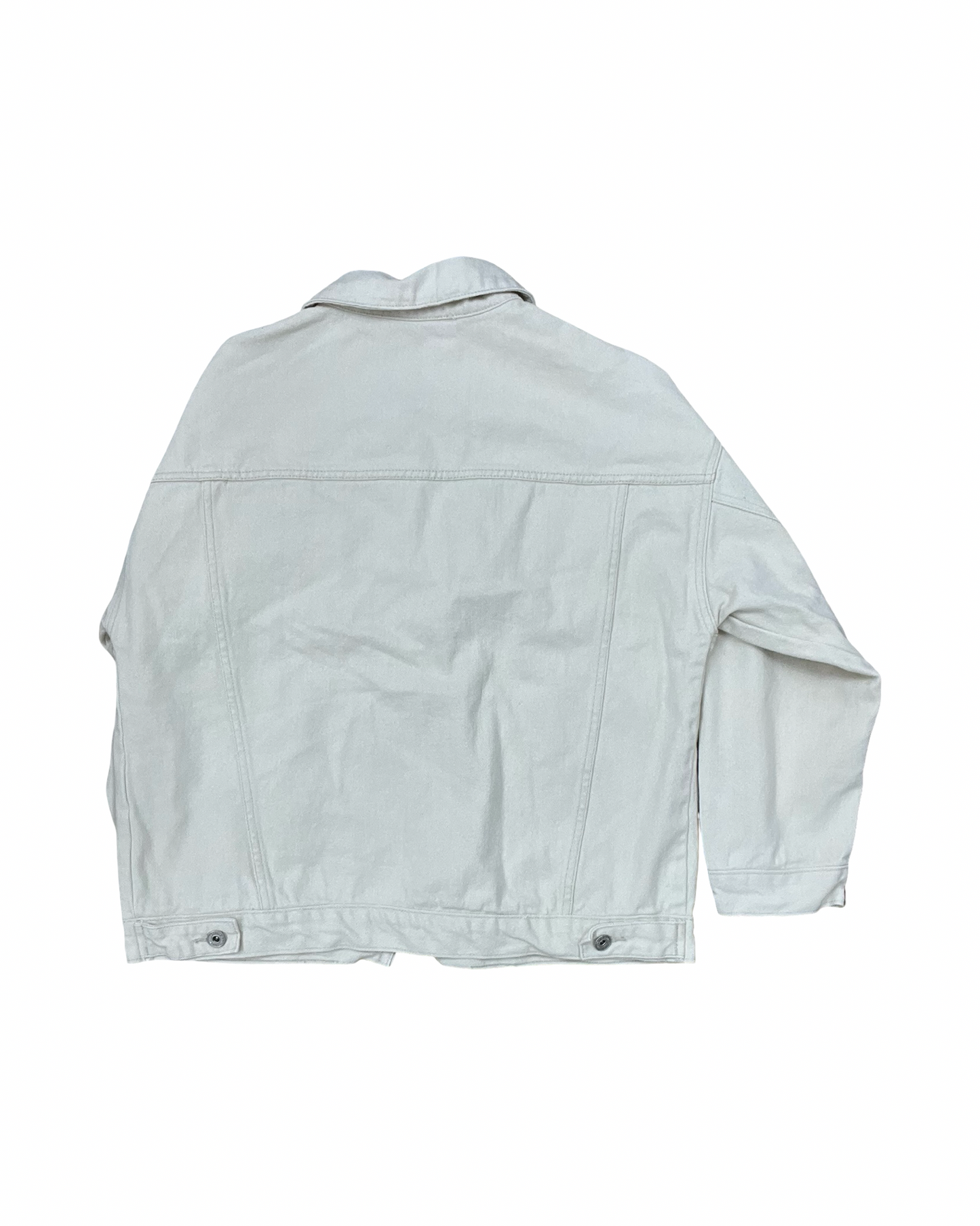 Jacket Denim By Clothes Mentor In Cream, Size:M