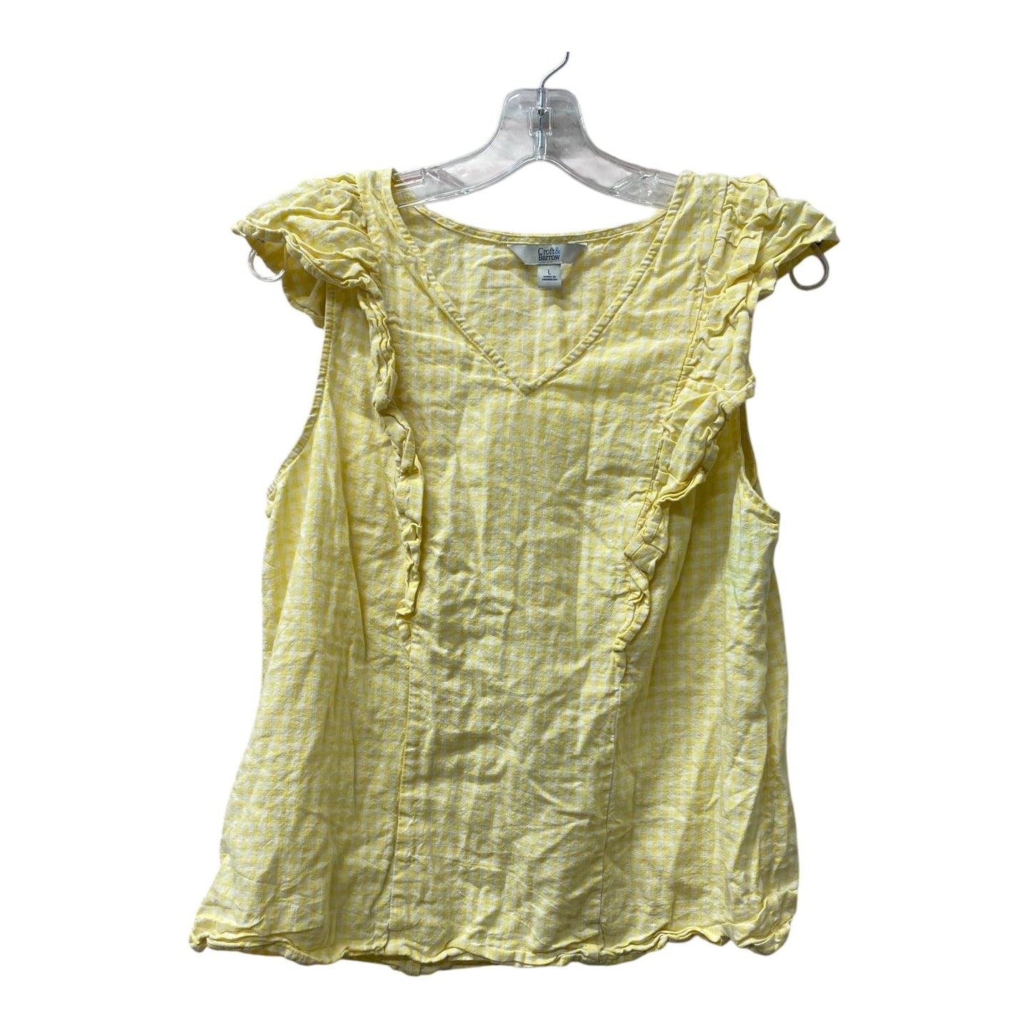 Top Sleeveless By Croft And Barrow In Yellow, Size:L