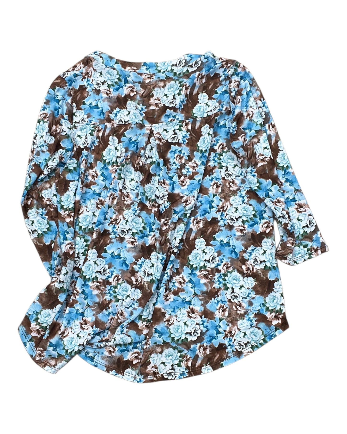 Top 3/4 Sleeve By Sew In Love In Blue & Brown, Size:M
