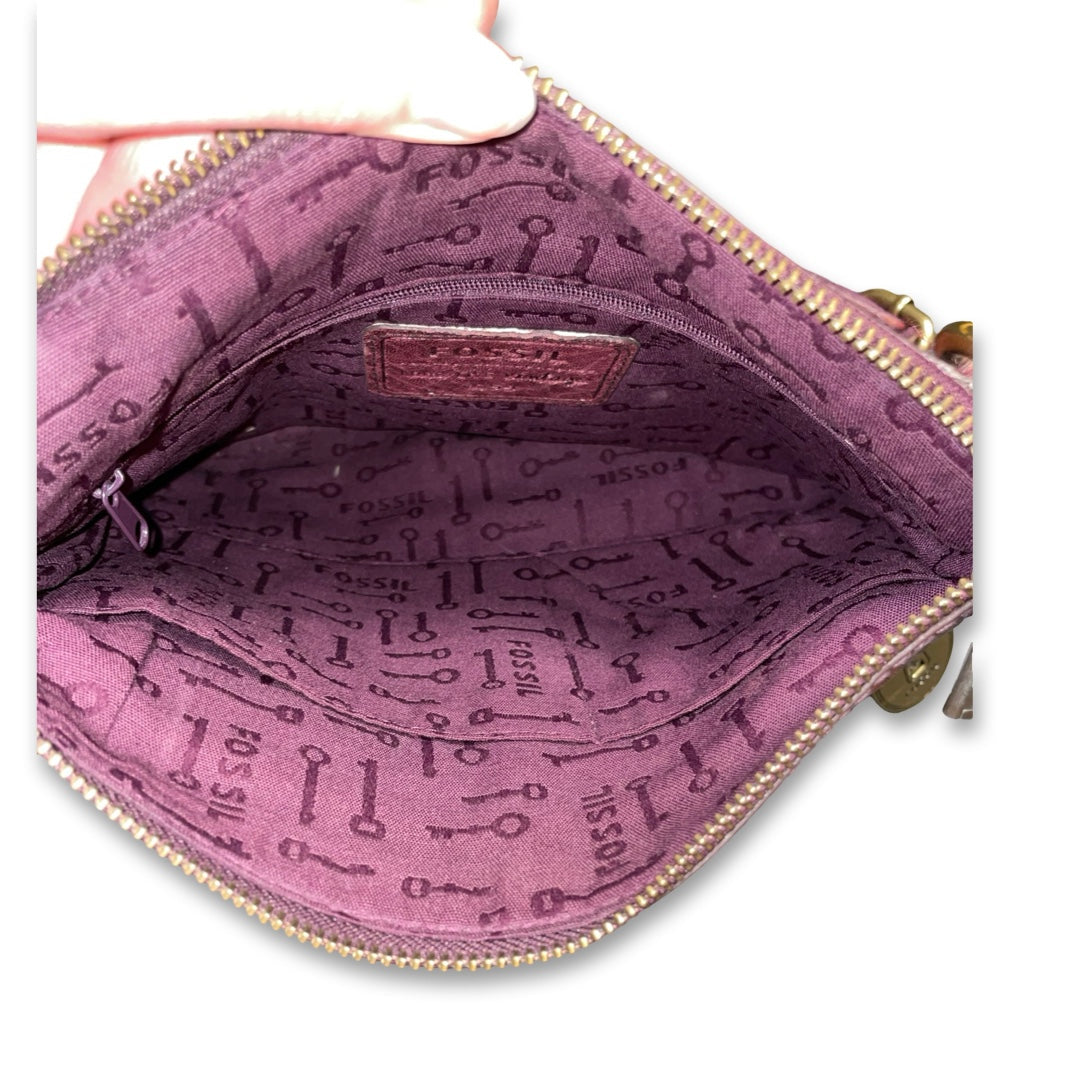 Handbag By Fossil In Maroon, Size:Medium