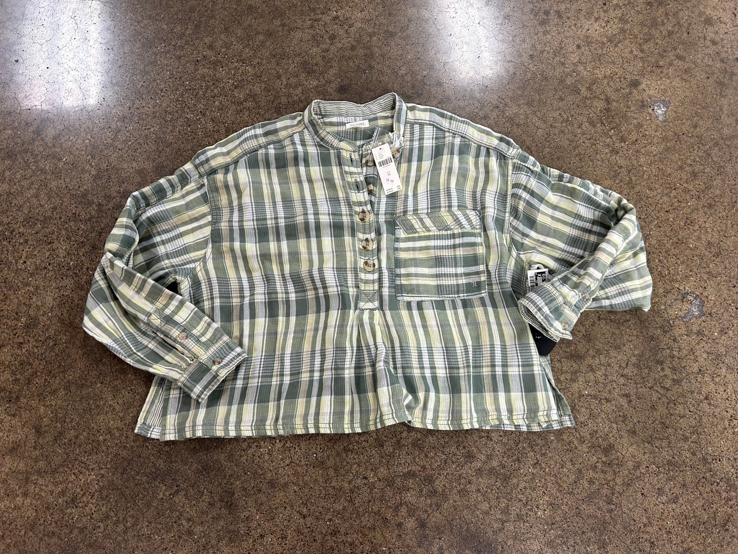 Top Ls By Pilcro In Green, Size:L