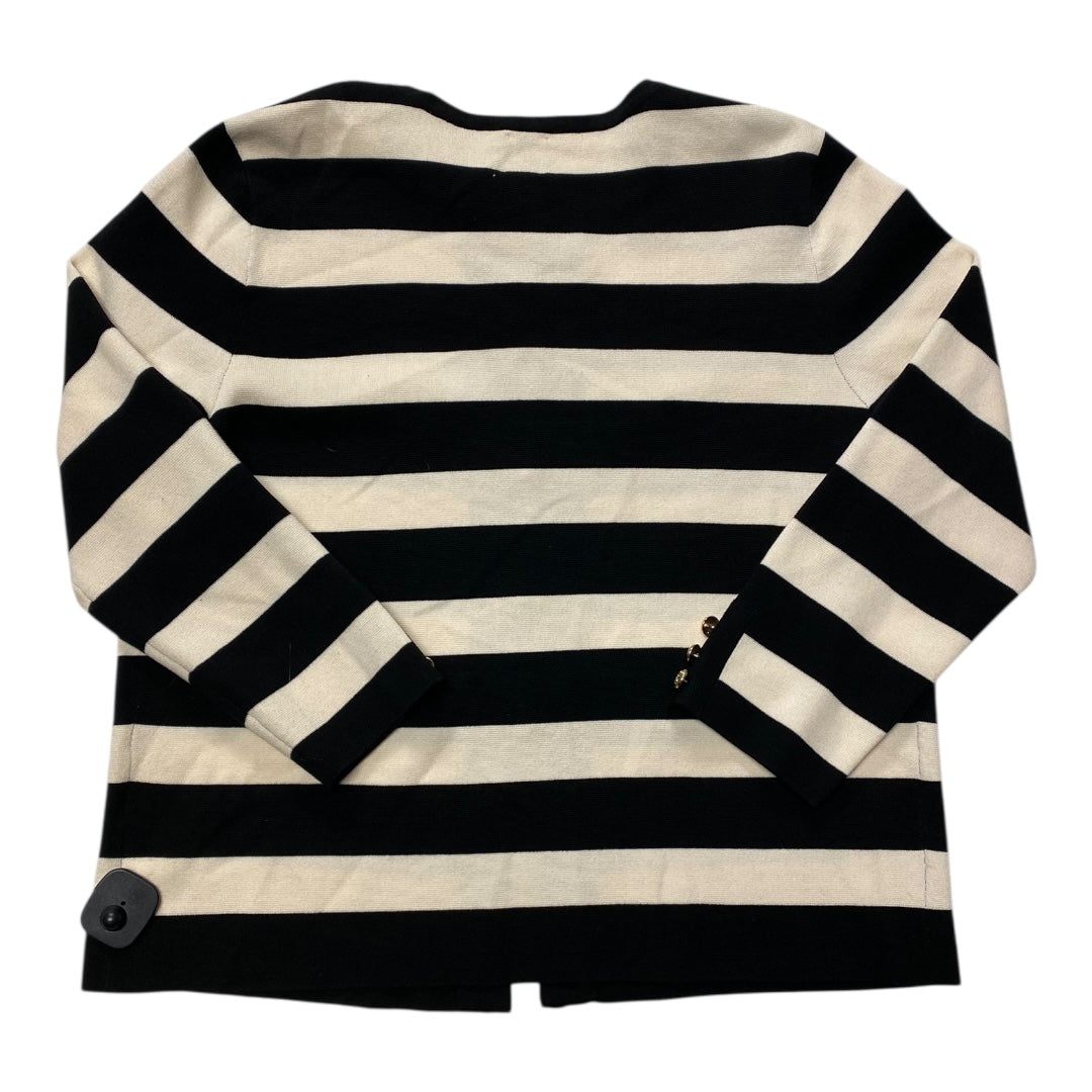 Sweater Cardigan By Anne Klein In Striped Pattern, Size:L