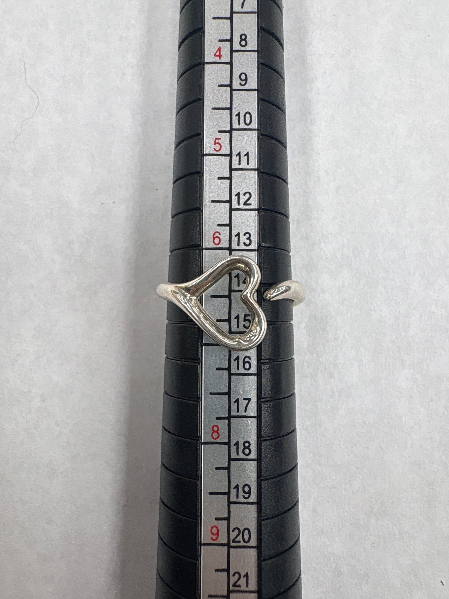 Tiffany & Company Elsa Peretti Open Heart Luxury Ring, Size: 6.5