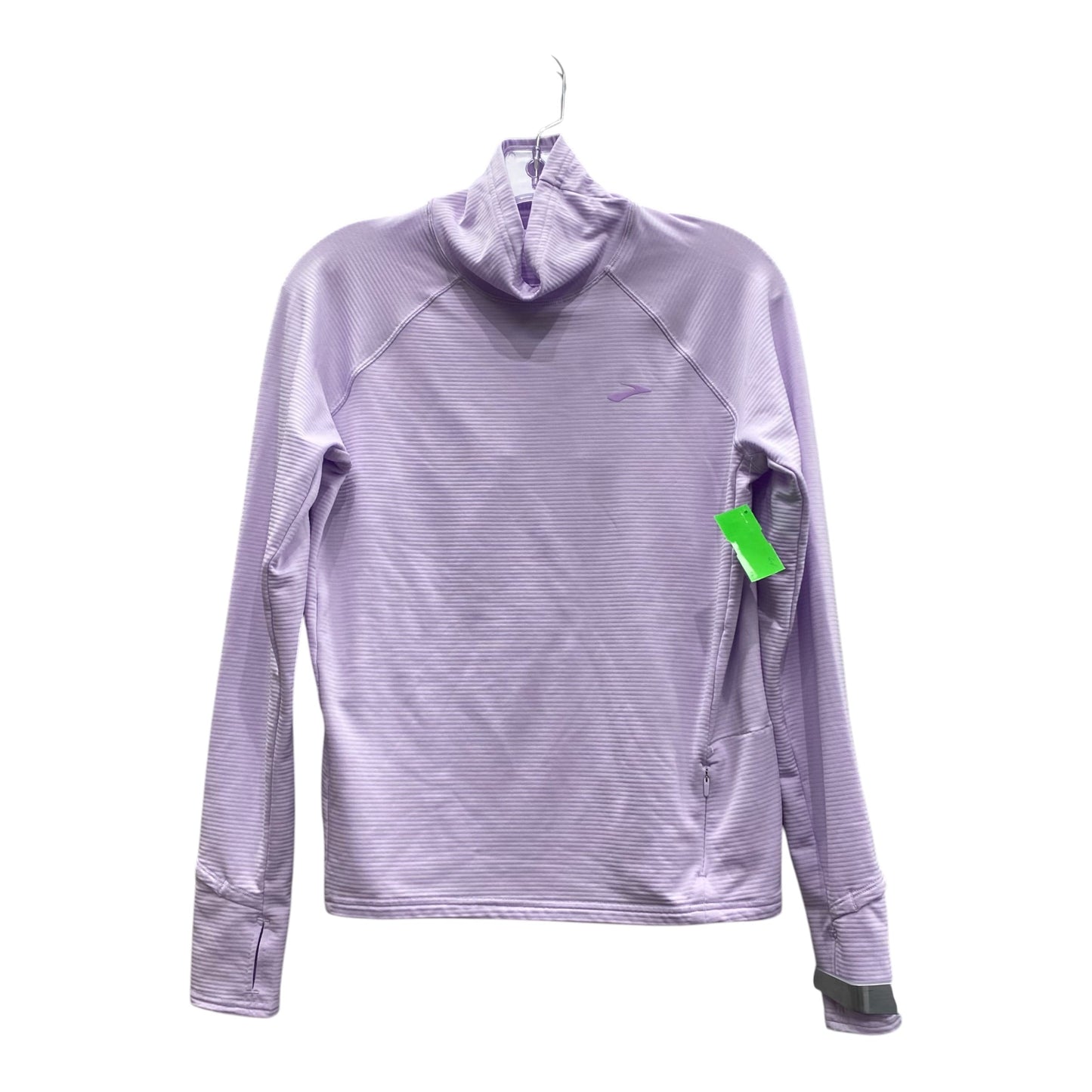 Athletic Top Ls Collar By Brooks In Purple, Size:M