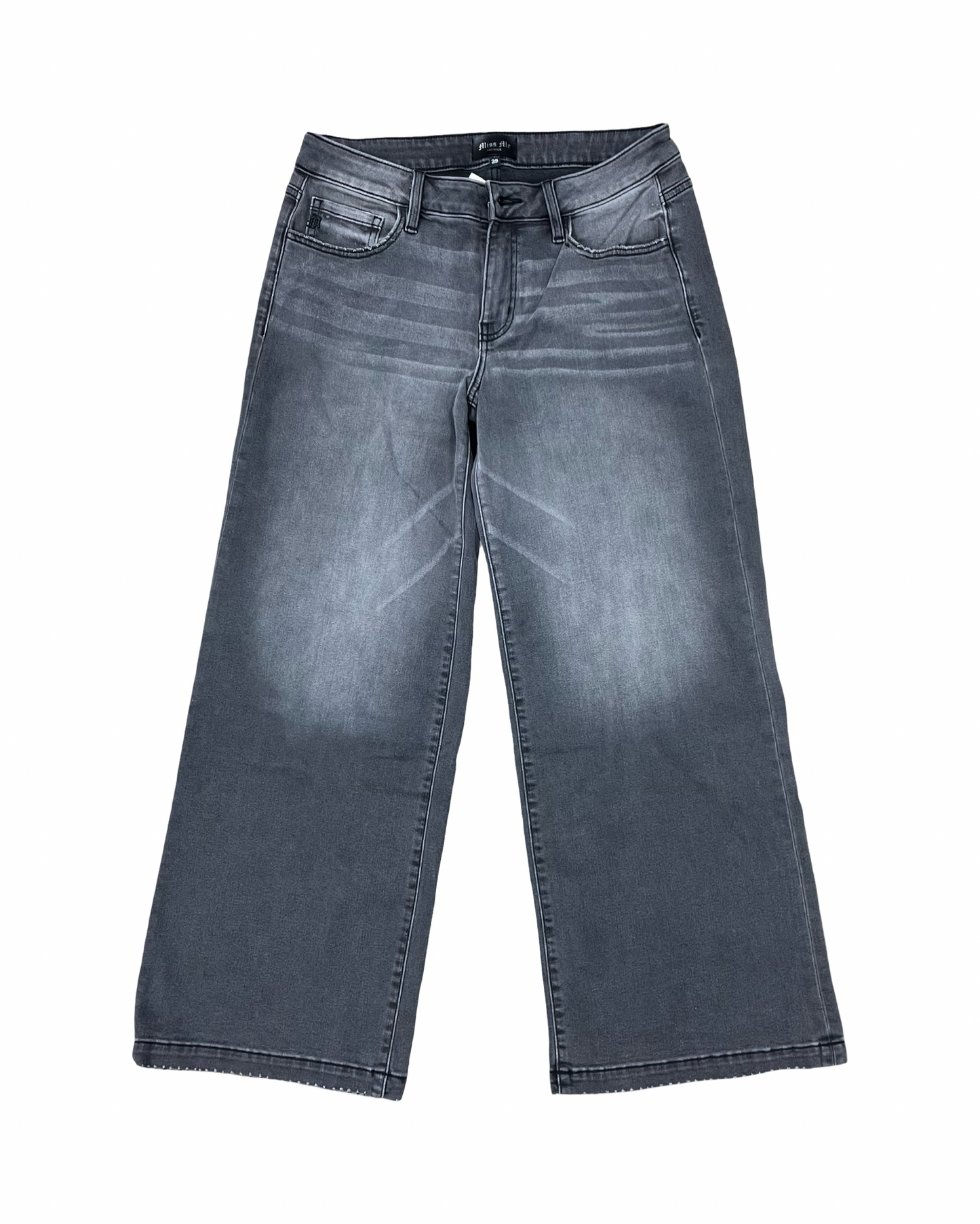 Jeans Wide Leg By Miss Me In Grey, Size:8