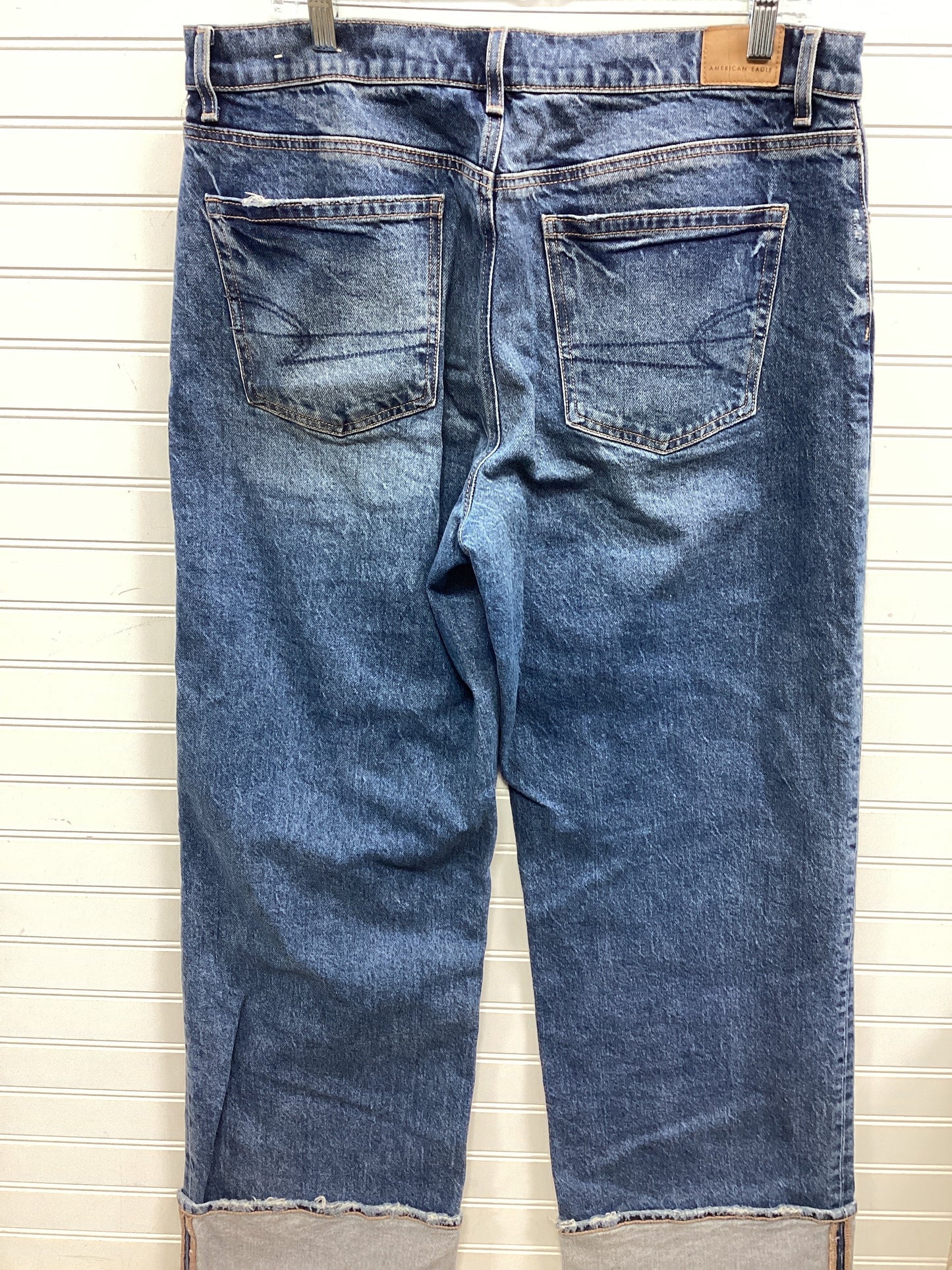 Jeans Wide Leg By American Eagle In Blue Denim, Size:12