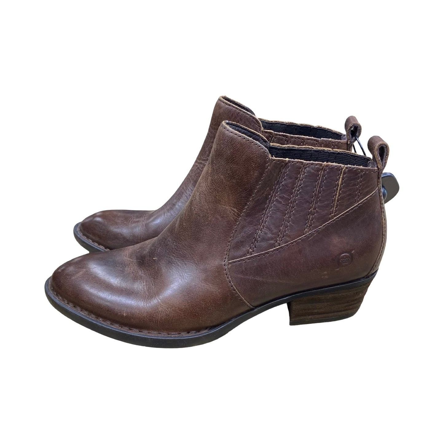Boots Ankle Heels By Born In Brown, Size:8