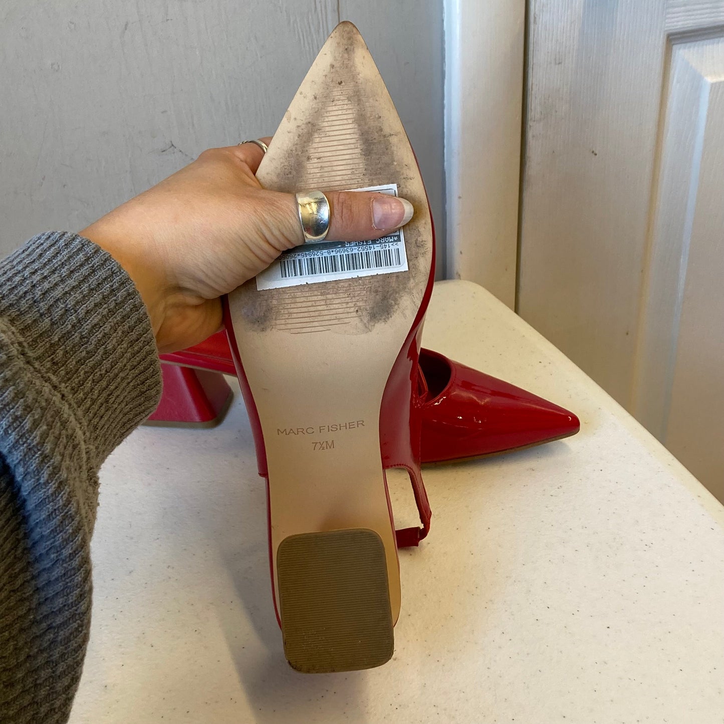 Shoes Heels Block By Marc Fisher In Red, Size:7.5