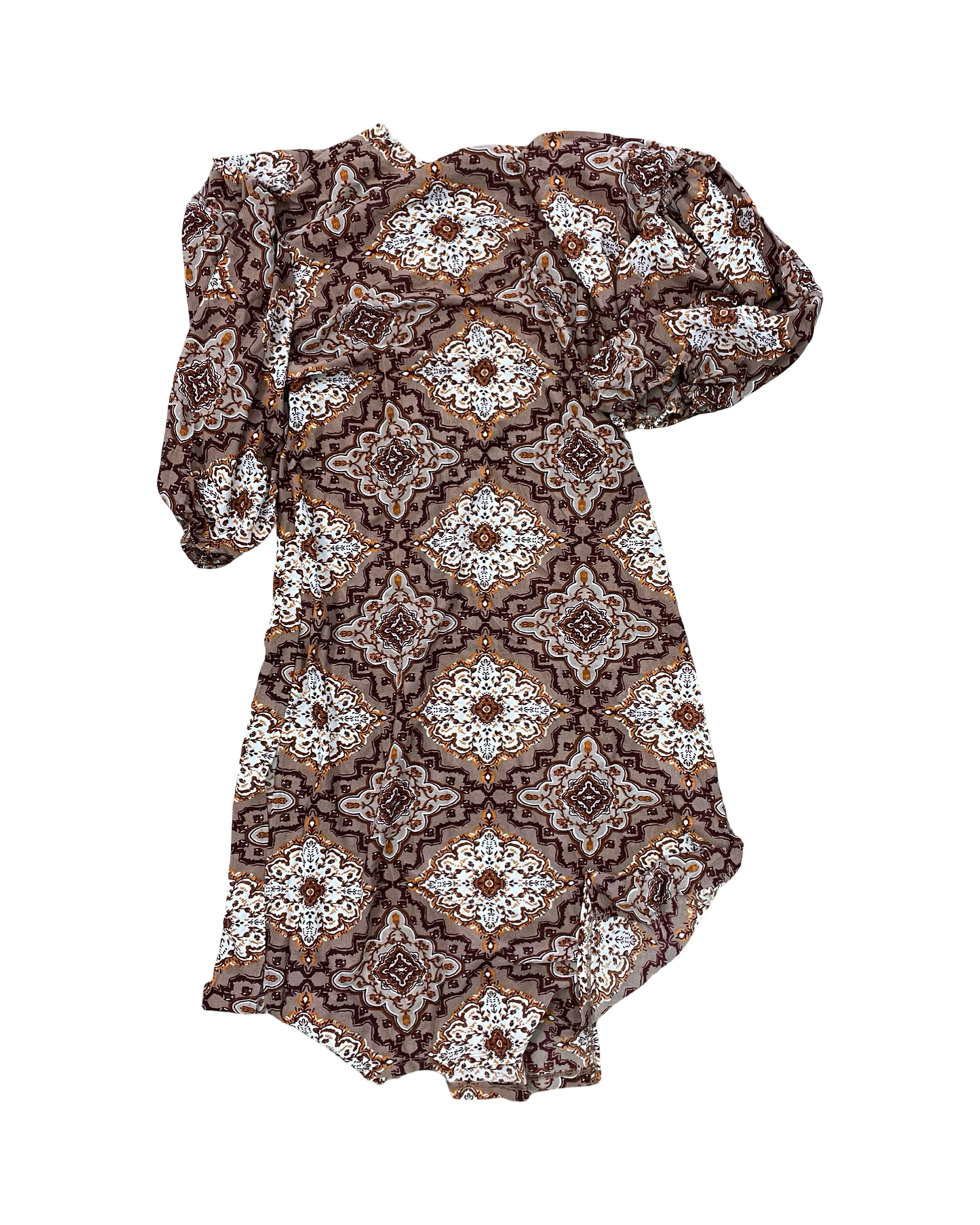 Cardigan By Clothes Mentor In Brown & Orange, Size:L