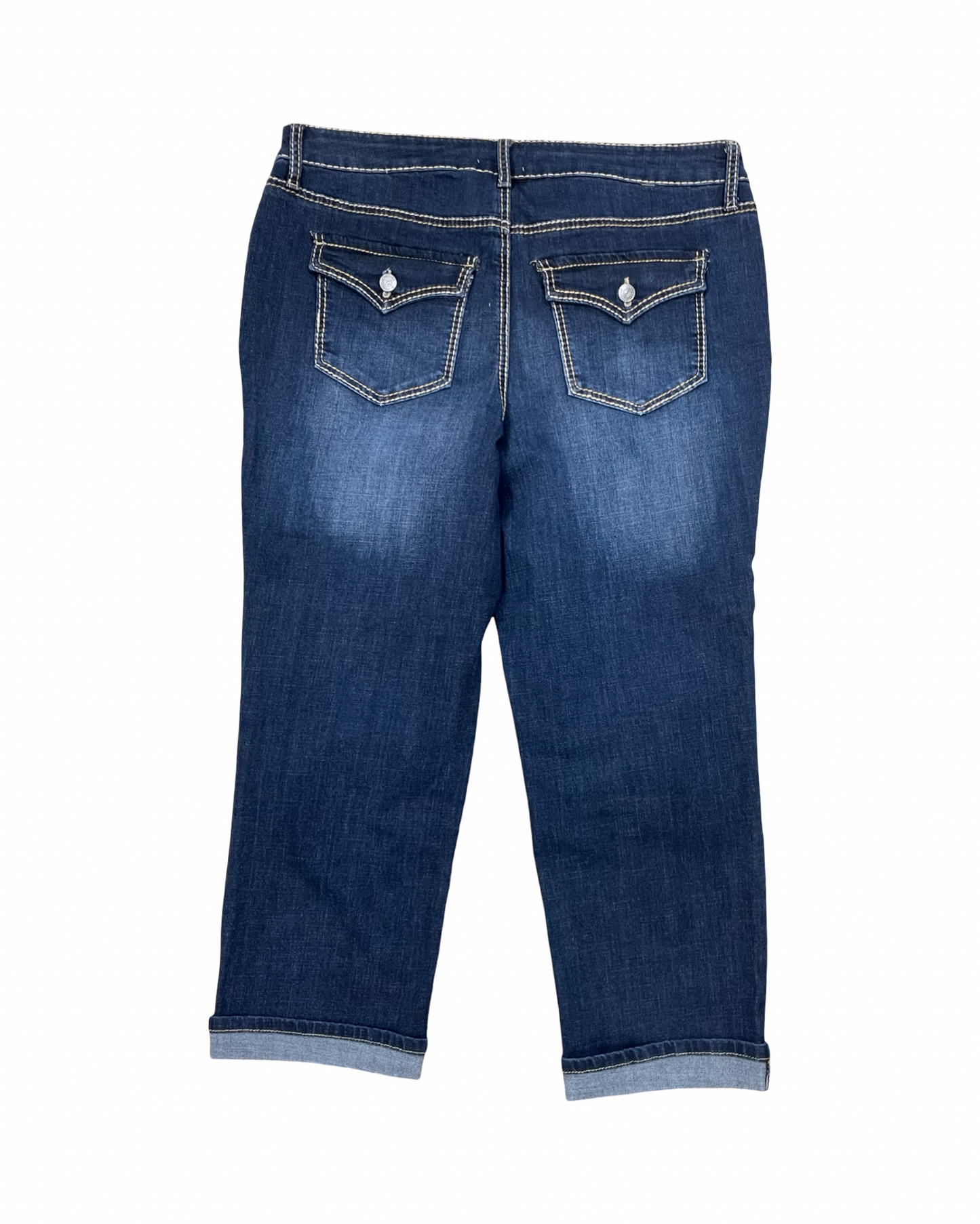 Jeans Cropped By Maurices In Blue Denim, Size:14