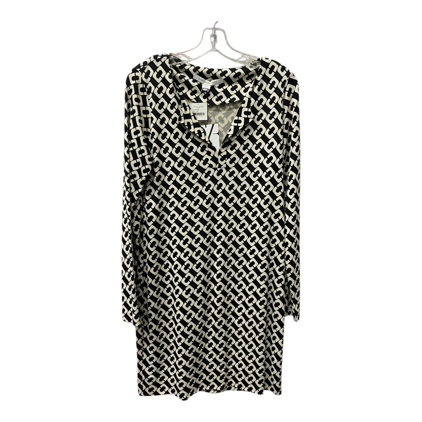 Dress Designer By Diane Von Furstenberg In Black & Cream, Size:M