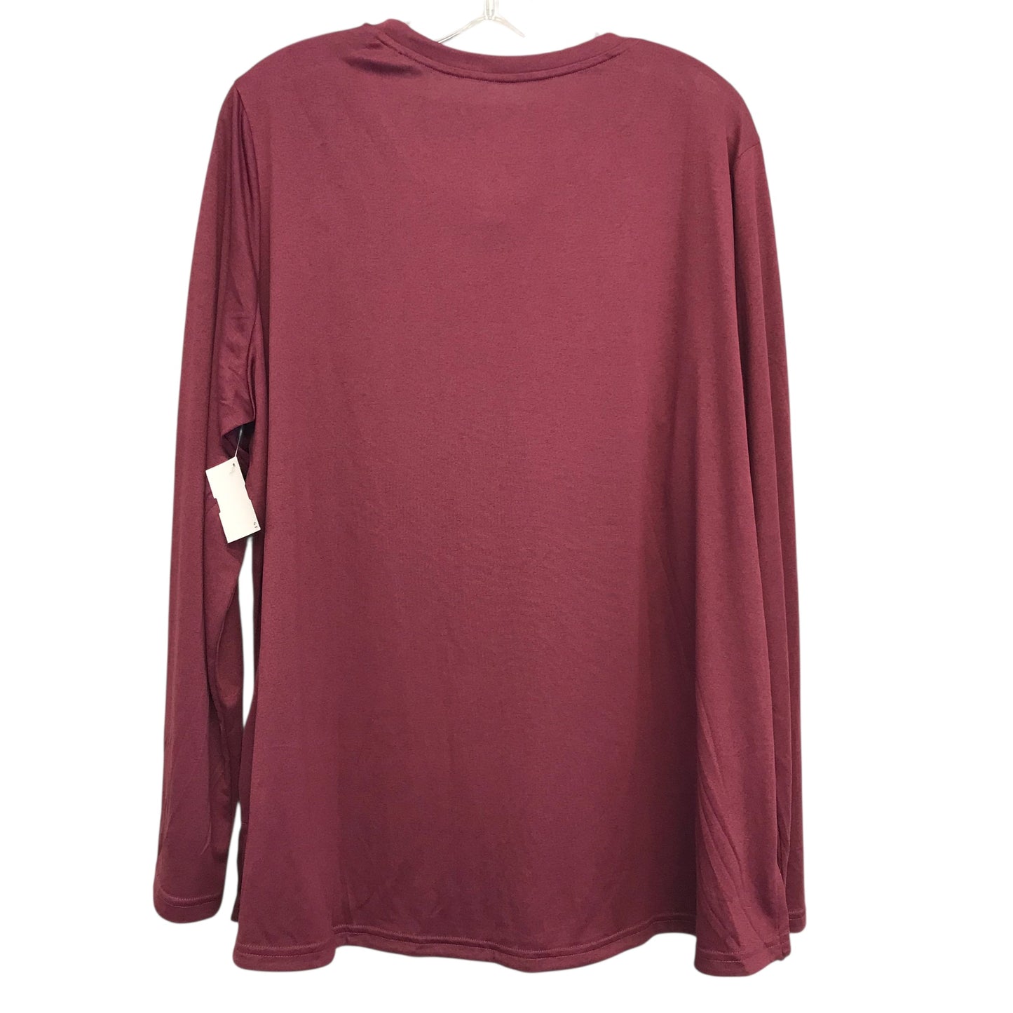Athletic Top Ls Crewneck By Adidas In Maroon, Size:3X
