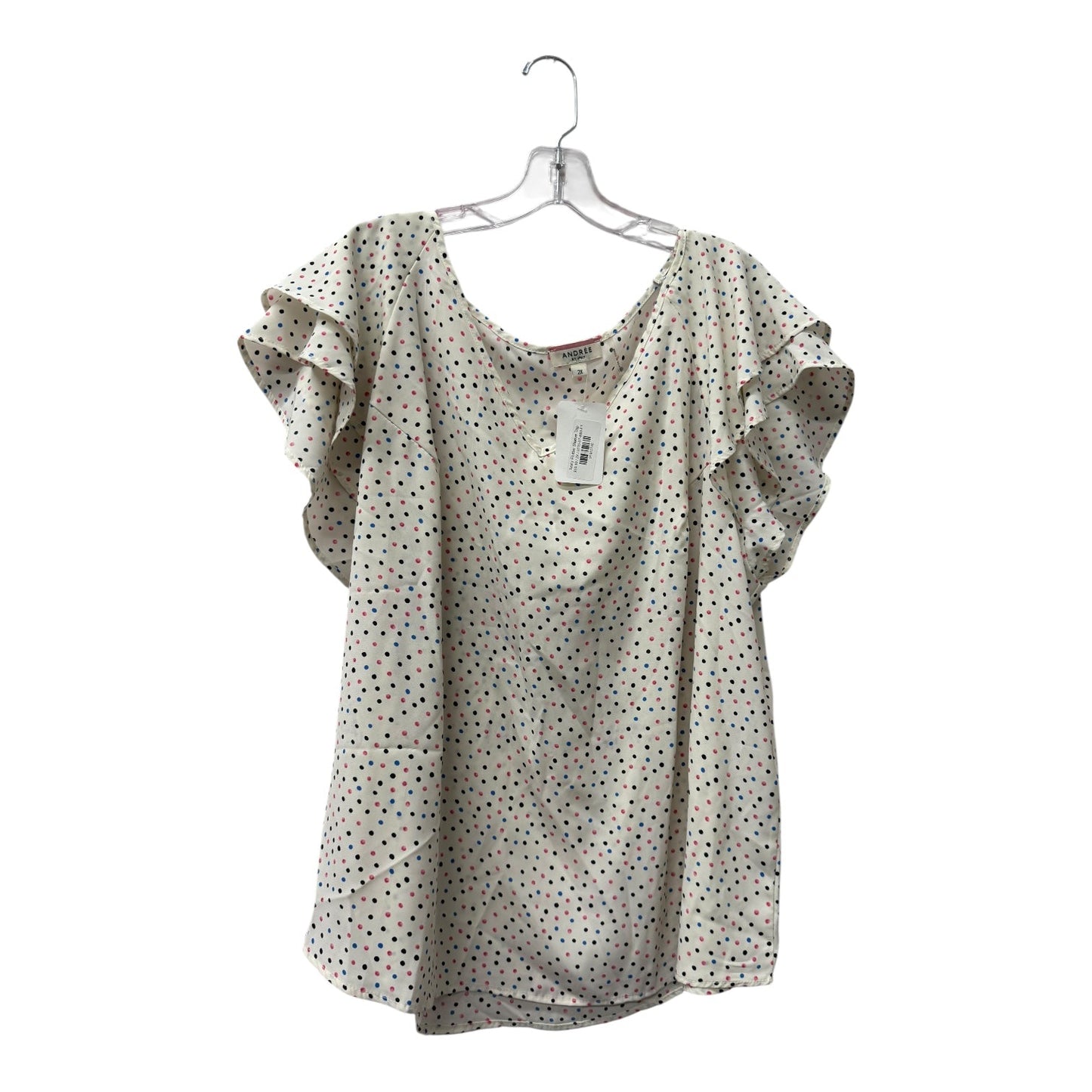 Top Ss By Andree By Unit In Cream, Size:2X