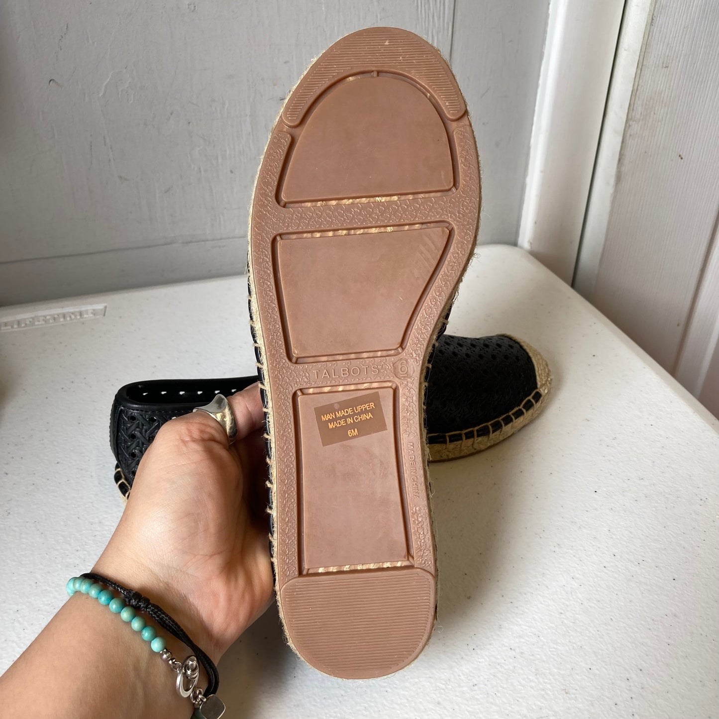 Shoes Flats By Talbots In Black & Tan, Size:6
