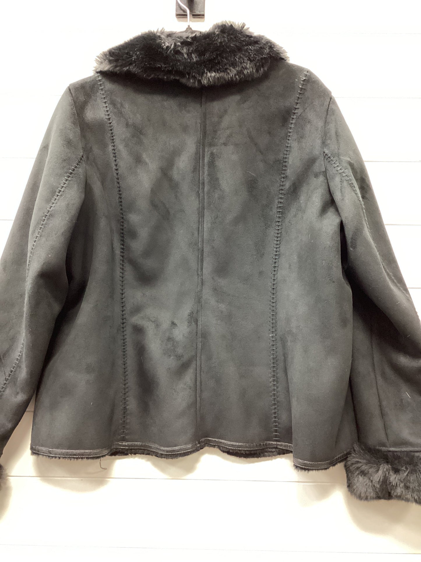 Coat Faux Fur & Sherpa By Coldwater Creek In Black, Size:1X