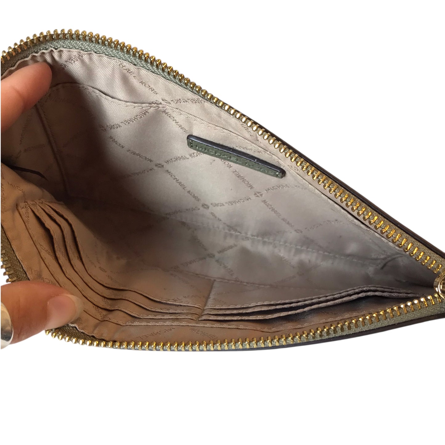 Wristlet Designer By Michael Kors In Beige, Size:Large