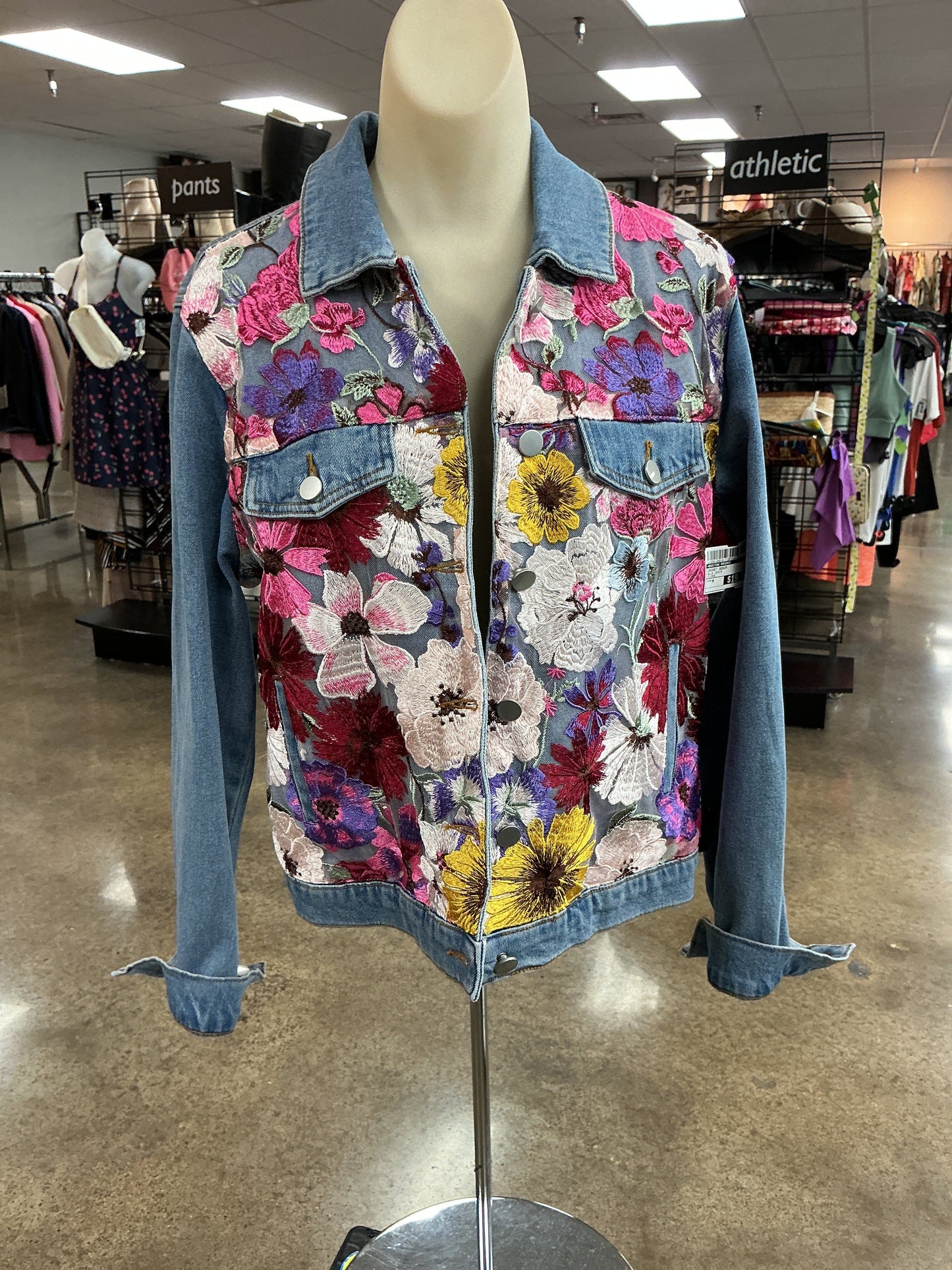 Jacket Denim By Boston Proper In Blue Denim, Size:M