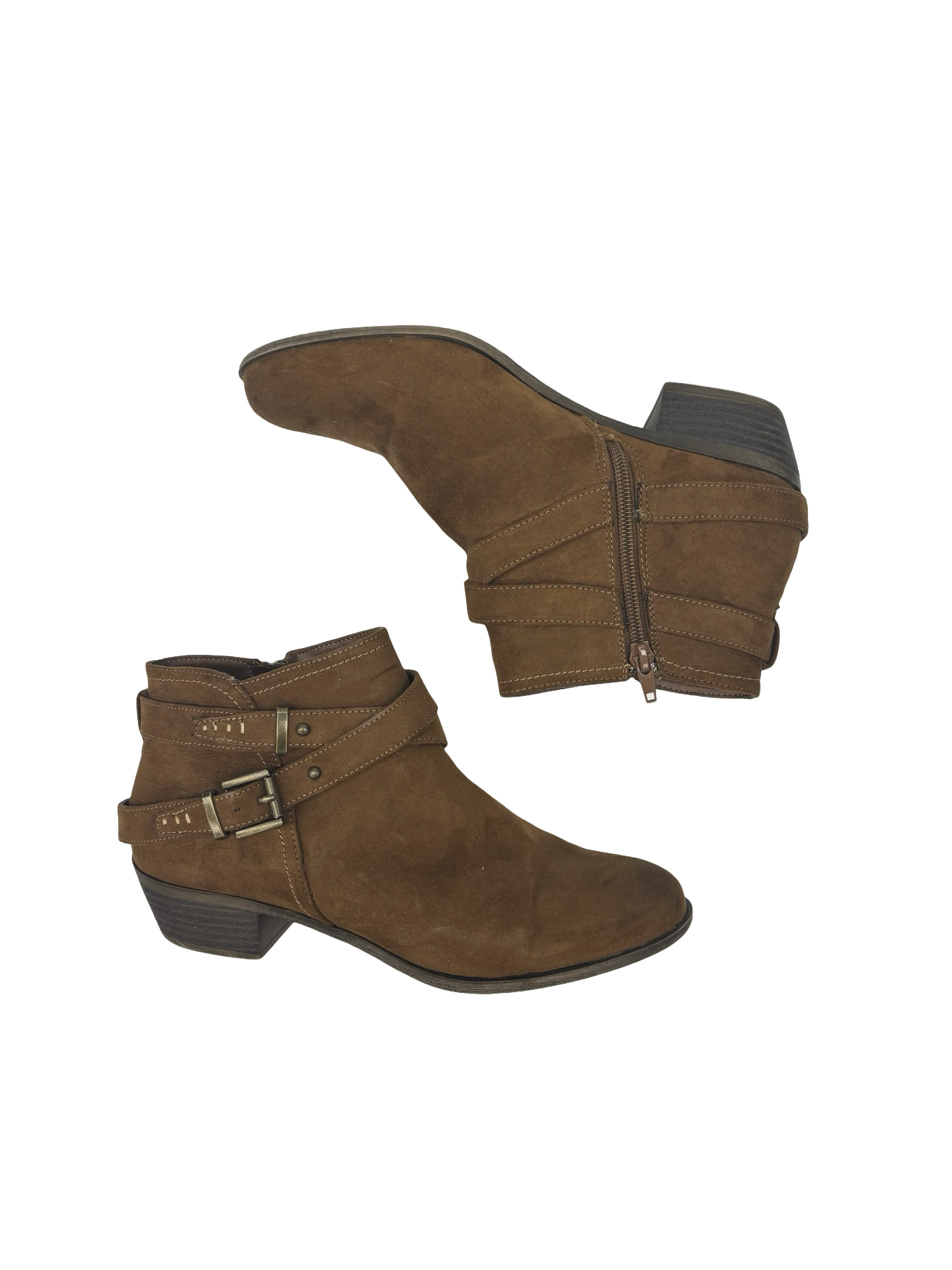 Boots Ankle Heels By Cmf In Brown, Size:8.5