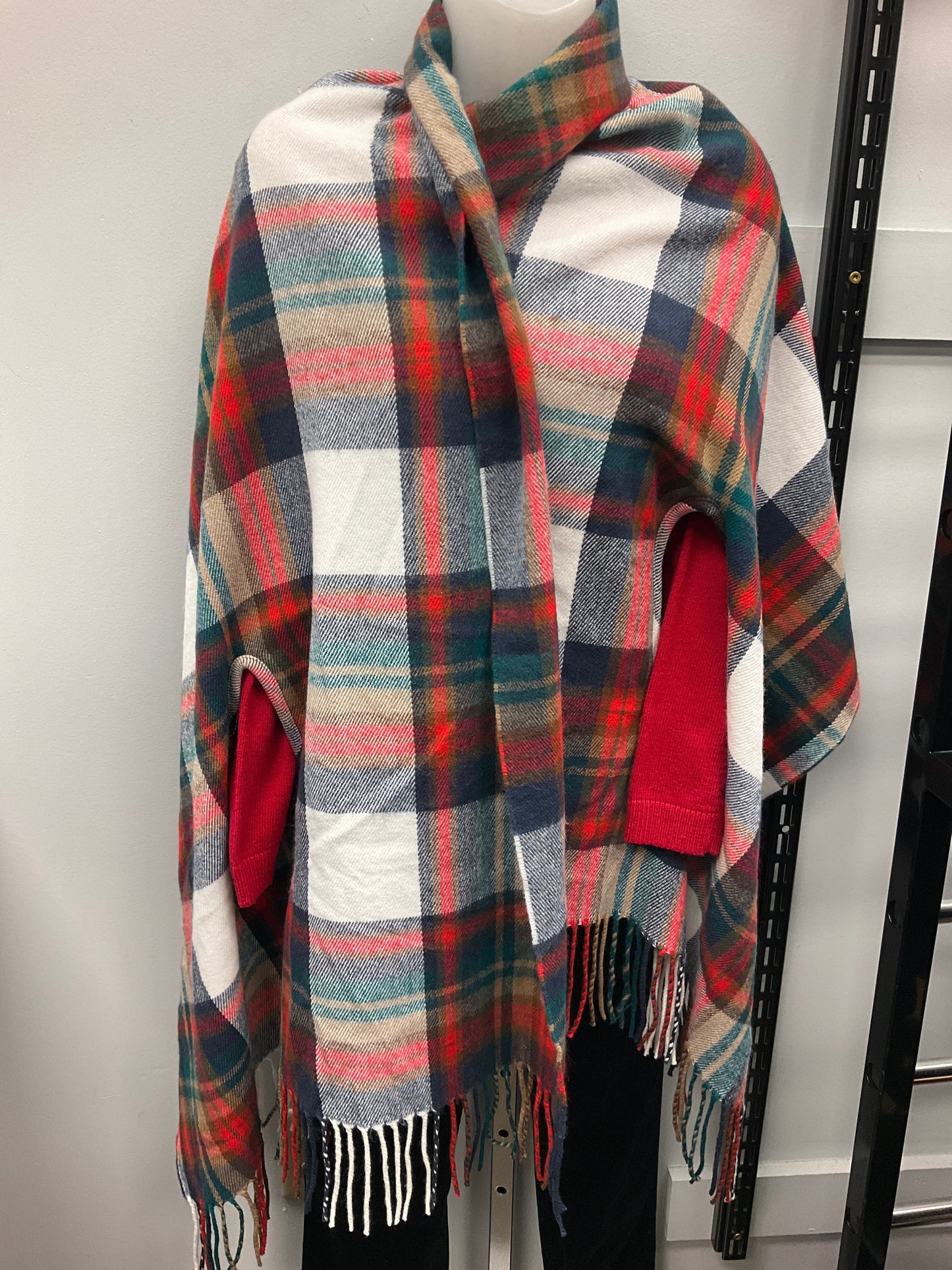 Shawl By J. Crew In Plaid Pattern, Size: Osfm